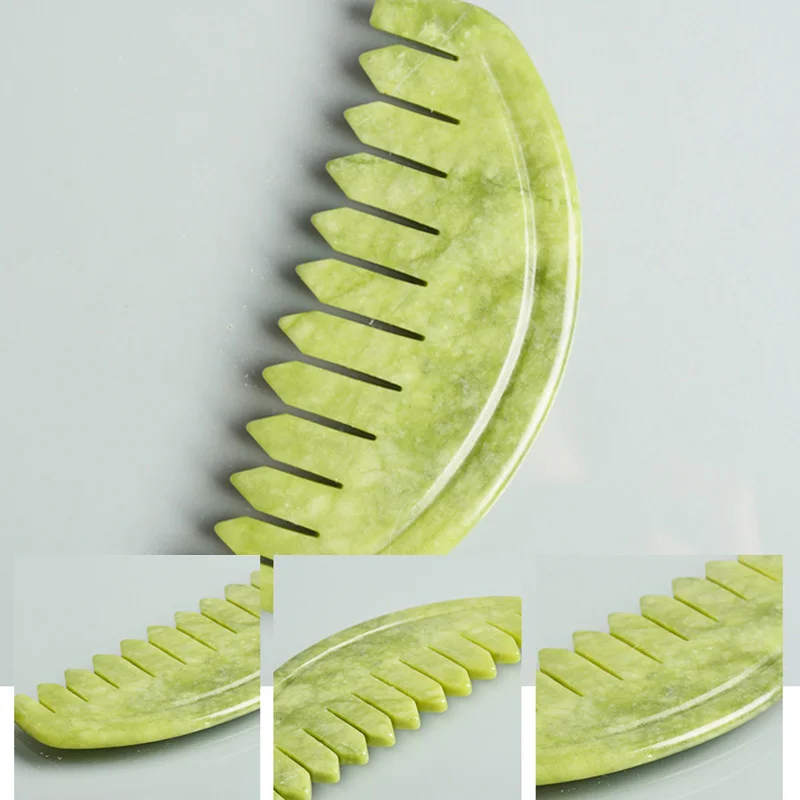 

Jade Massage Comb Head Massager lady Scalp Care Natural Jade Stone Combs Gua Sha Board Hair Brush Relaxation Health Care Tool