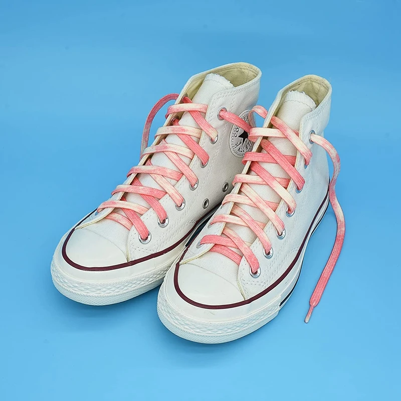 Tie Dye Shoelaces Gradient Colors Shoe Laces for Sports Shoes Boots Sneakers Skates Casual Shoes Flat Shoelace 120/140/160CM