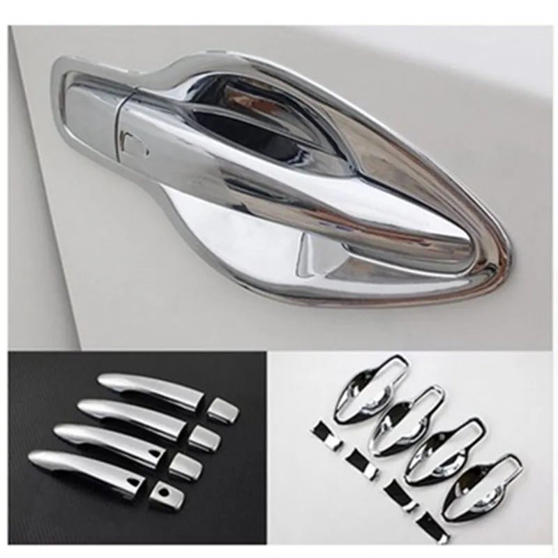 Car styling FIT FOR NISSAN QASHQAI J11 2014-2020 CHROME DOOR HANDLE COVER BOWL CUP CAP TRIM INSERT BEZEL FRAME SMART KEY