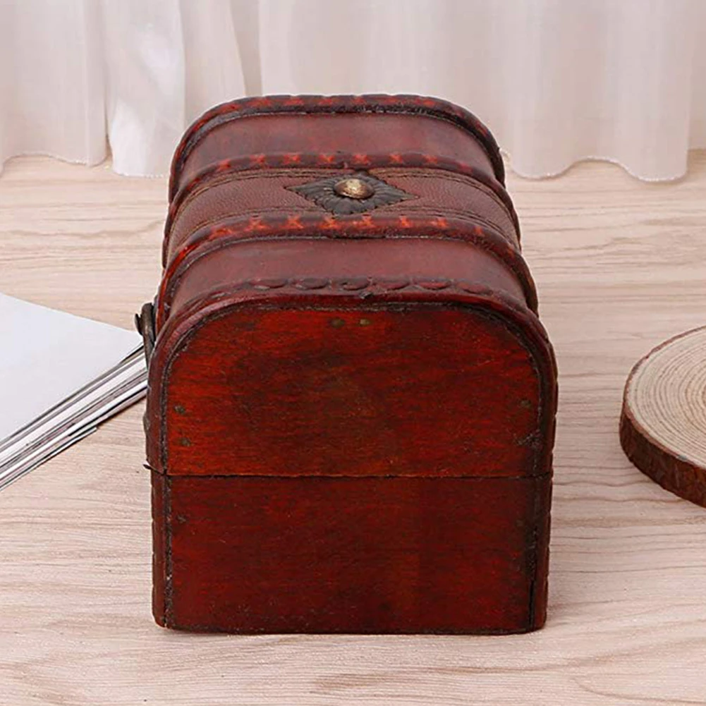 HOT SALES！！！Hot Wooden Vintage Treasure Chest Wood jewelry Storage Box Case Organiser Ring