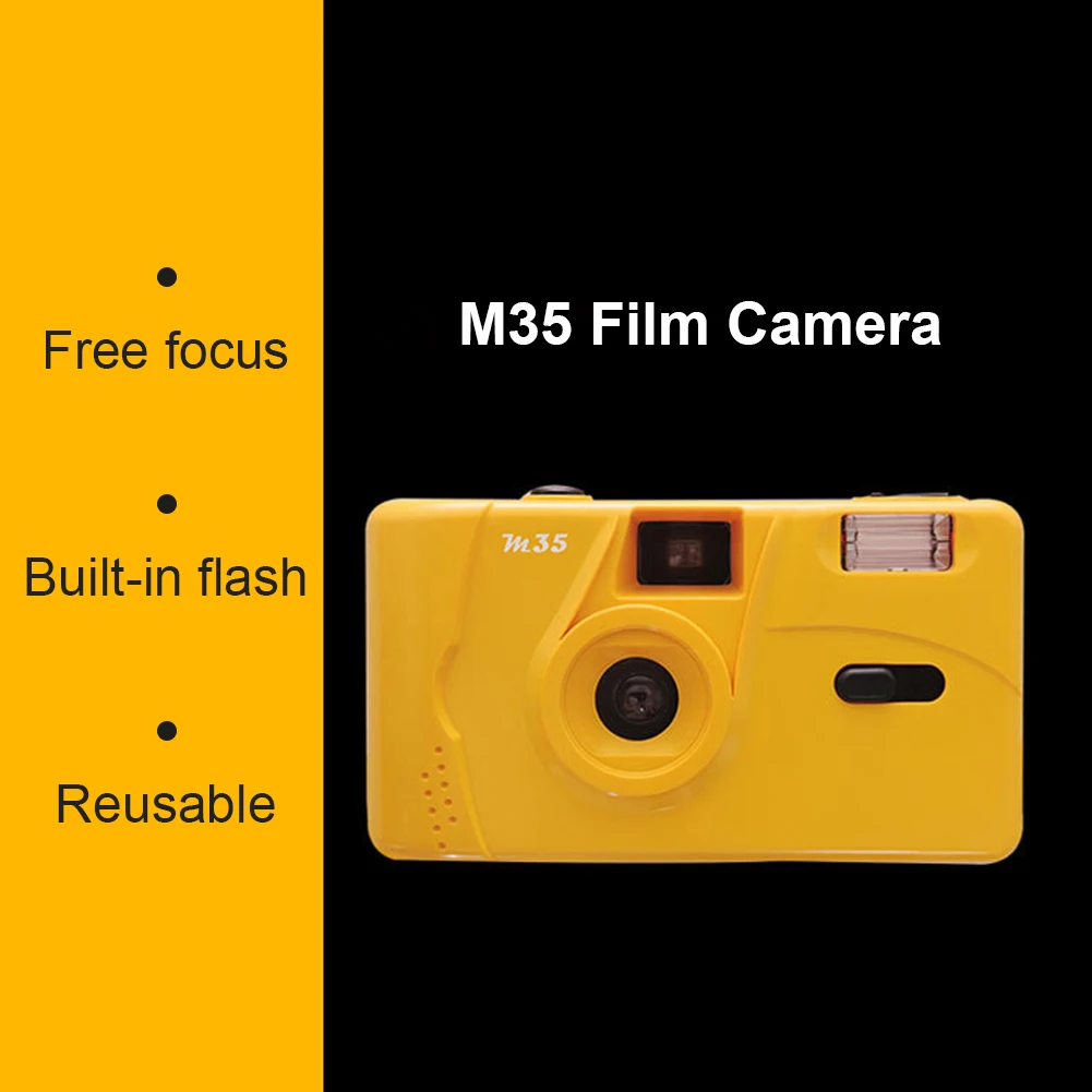 For Kodak Film Camera Vintage M35 Non-Disposable Retro Film Machine Manual Reusable Film Camera with Flash Function