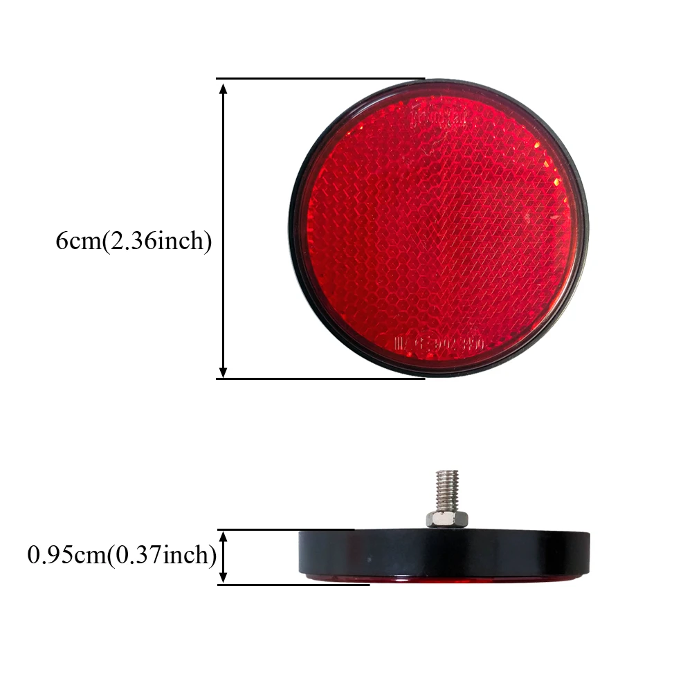 Round Reflector, Bicycle Reflectors Side Marker Light Shell for Motorcycle, ATV Trailer Trucks Bicycle- Red & Orange & White