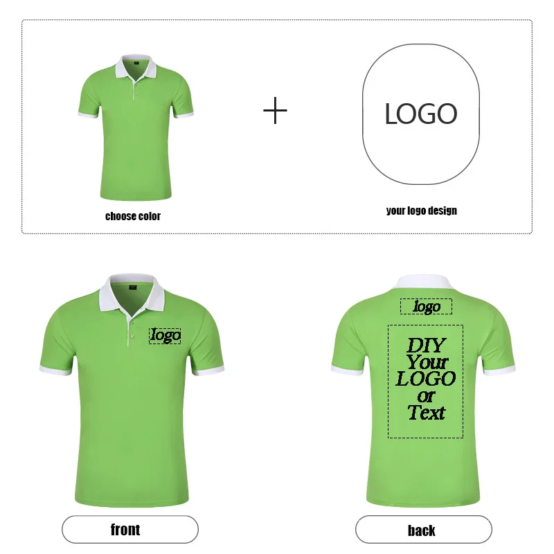 13 colors summer color matching lapel short-sleeved shirt POLO shirt custom LOGO printing DIY brand text