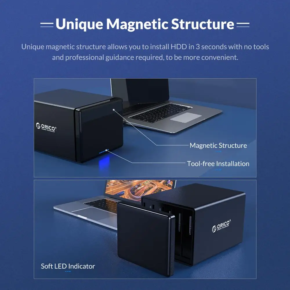 ORICO NS Series 4 Bay 3.5 inch USB3.0 with RAID HDD Docking Station 78W Power Adapter 5Gbps HDD Enclosure HDD Case