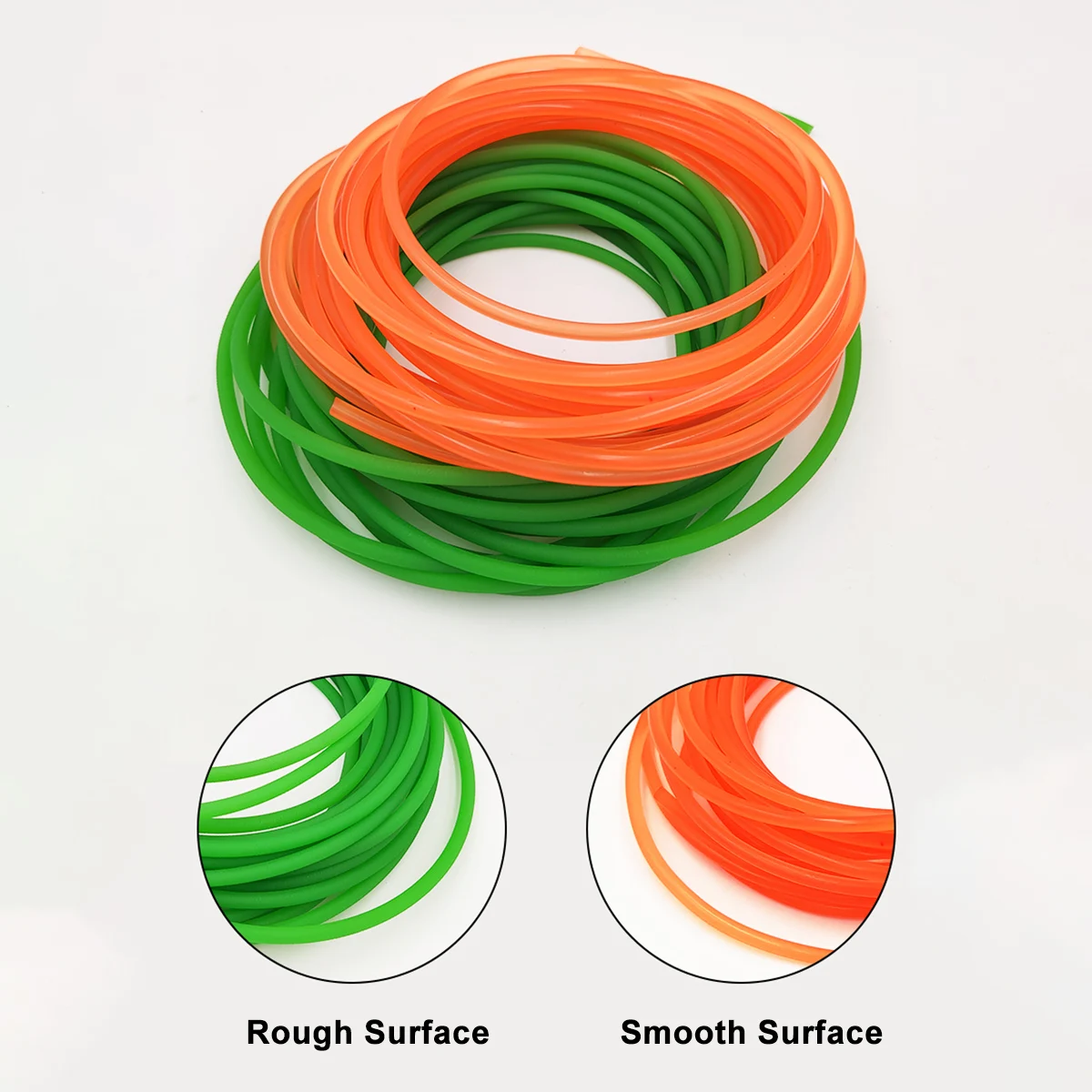 Green Orange Polyurethane Conveyor Belts Round PU Drive Belt Meltable Cord Dia 1.5/2/2.5/3/3.5/4/5/6/7/8/9/10/12/15/18mm