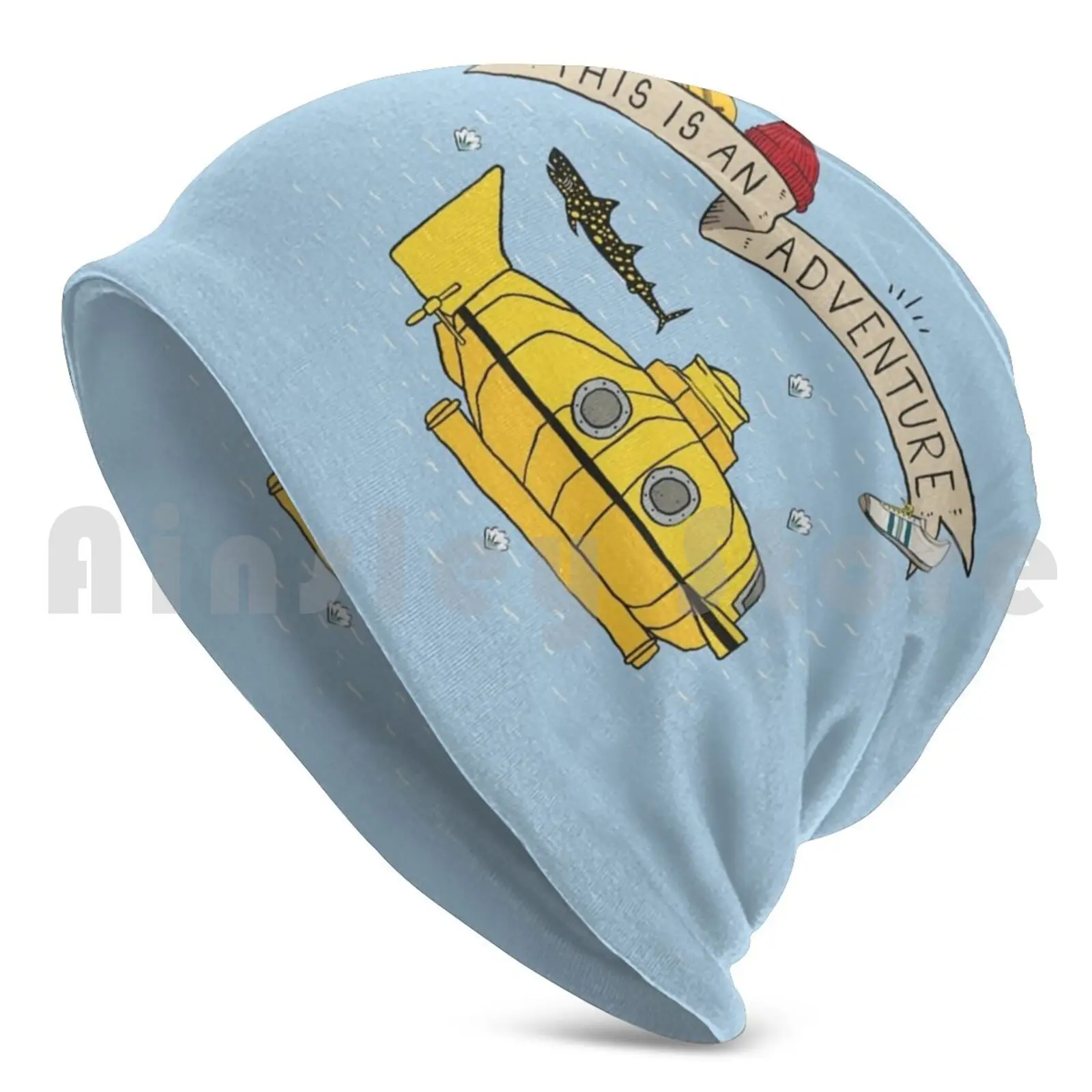 This Is An Adventure Beanie Hedging Cap DIY Print Cushion Movies Movie References Adventure Sea Deep Sea Deep Sea Diver