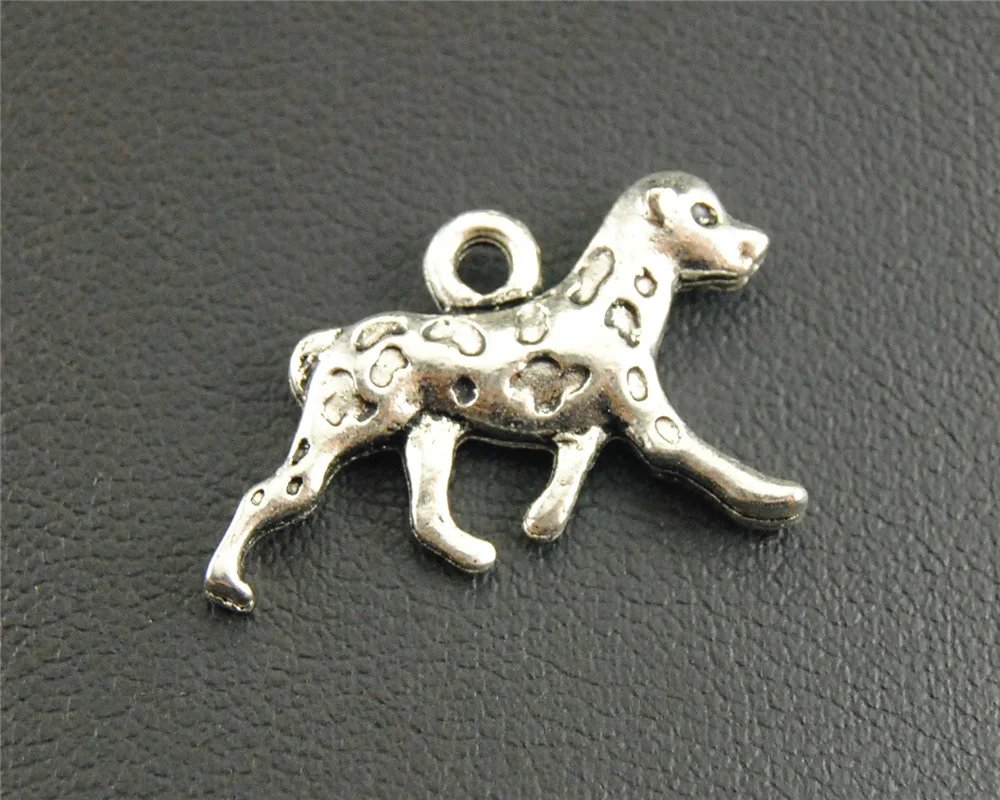 20pcs 14x25mm Silver Color Metal Lovely Dalmatians Charms Diy Jewelry Findings Accessories wholesale  A1191