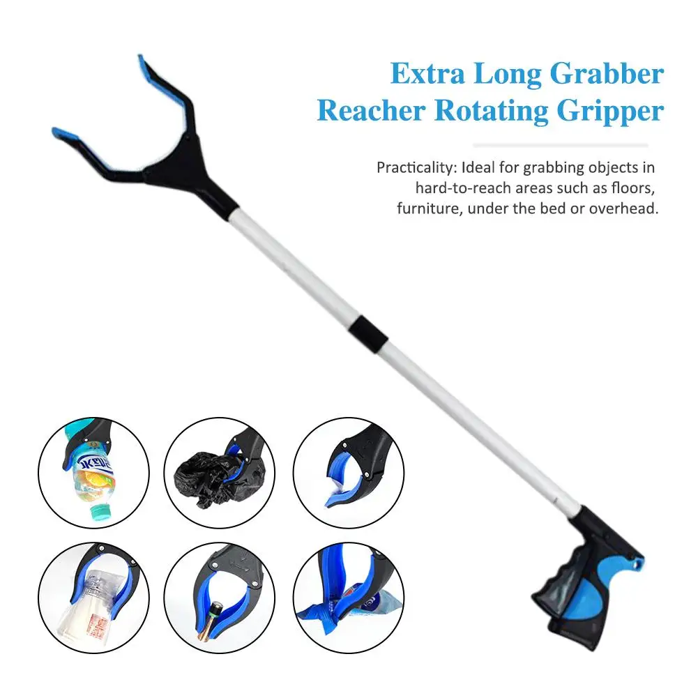 Long Grabber Reacher Rotating Gripper Mobility Aid Reaching Tool Trash Litter Pick Up Garden Picker for Wheelchair and Disabled