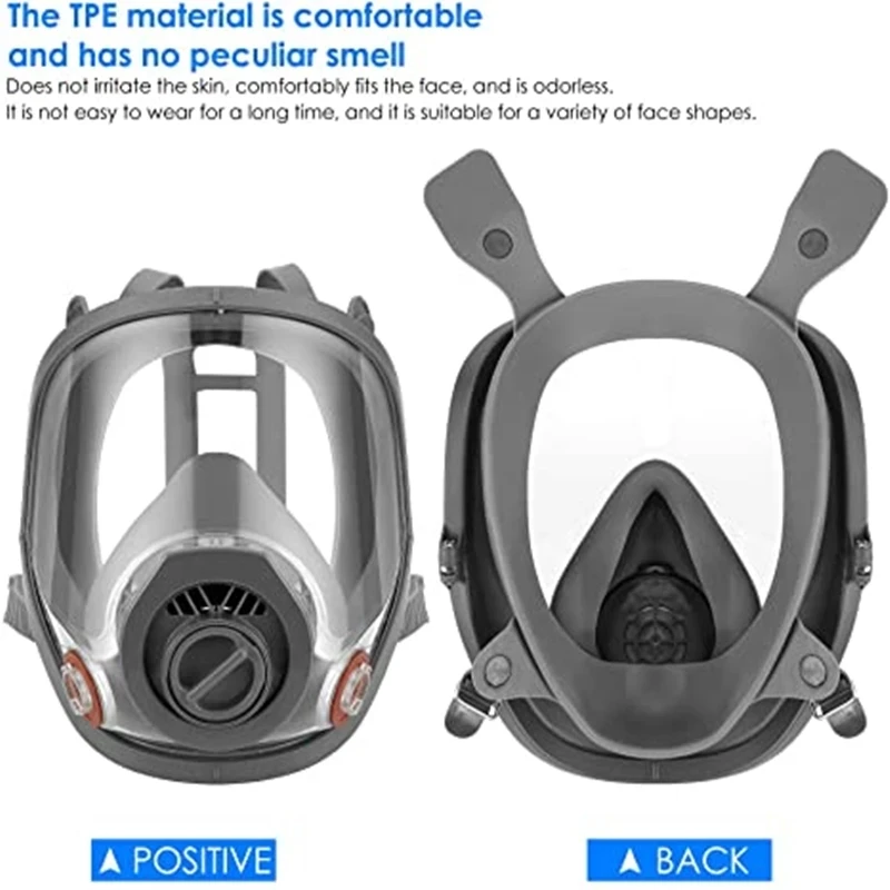 Multifunctional gas mask with activated carbon air filter to prevent gas, paint, dust, chemicals and other work protection