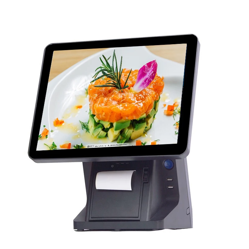 

Point of sale Commercial pos system 15" capacitive touch screen pos terminal with 80mm printer VFD wholesale cash register