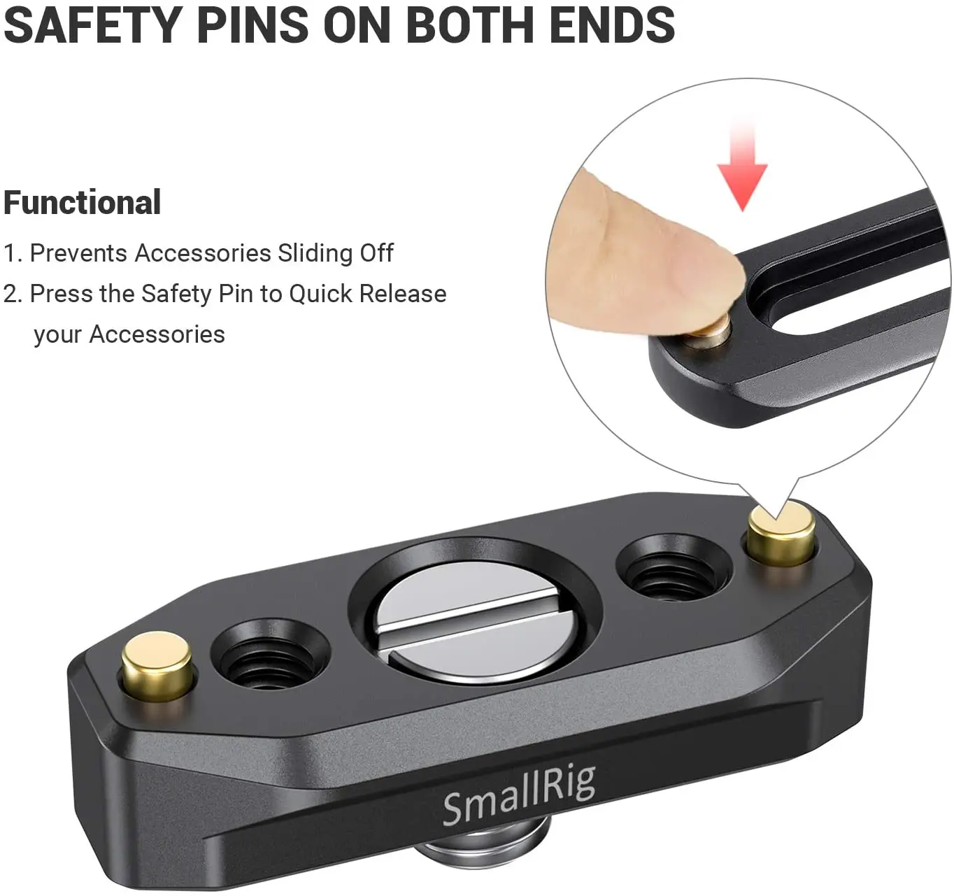 SmallRig DSLR Camer Quick Release Rig NATO Rail with ARRI Locating Screw 48mm/35mm for Microphone Monitor DIY Attachment 2521B