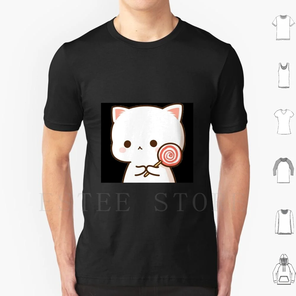 Sweet Tooth T Shirt DIY Big Size 100% Cotton Cat Cute Cat Black Background Cute Adorable Adorable Cat Kawaii Cute Kawaii