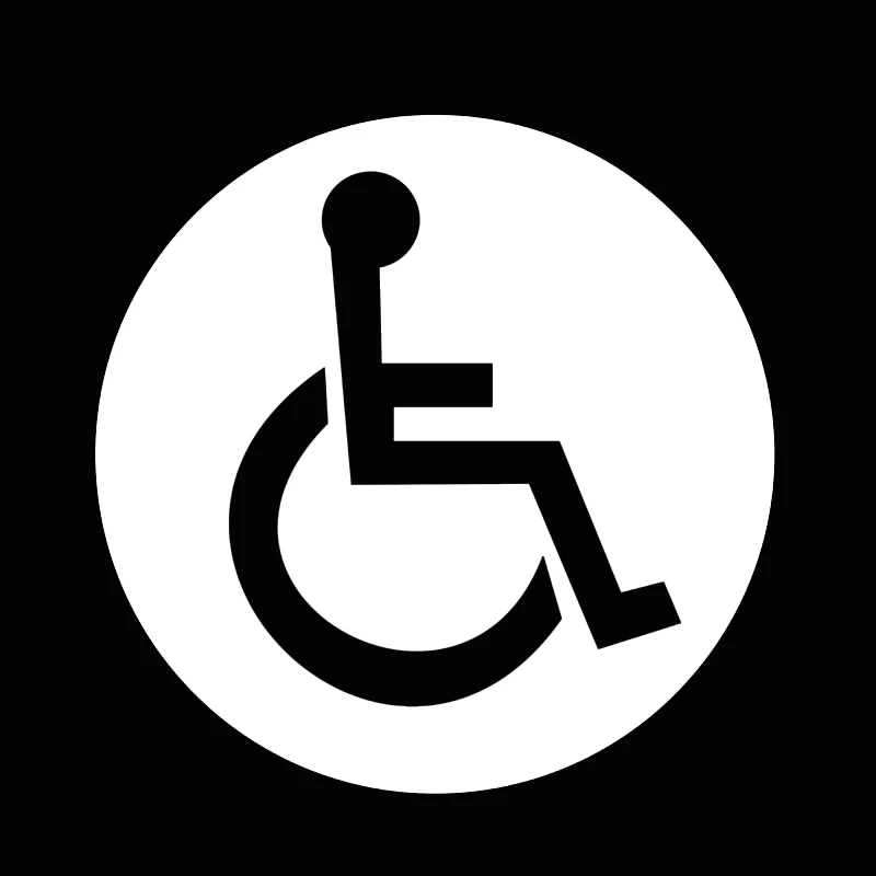 13CM*13CM 1 Pcs Car Window Disabled Wheelchair Handicap Round Car Window Reflective Decals Decoration PVC Fashion Car Sticker