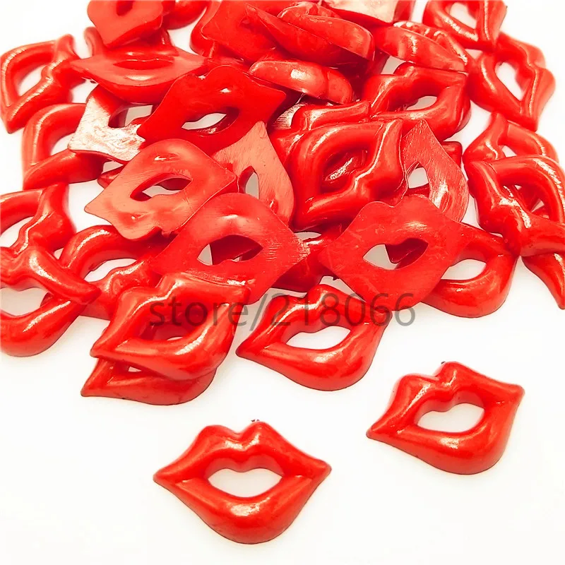 50/ 100pcs/lot Cute Plastic Decoration Lip Buttons RED Colors Cartoon Mouth button DIY BUTTON Craft Garments Sewing Ornaments