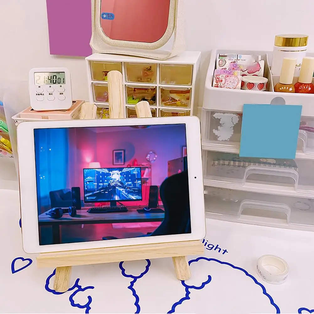 Soporte de madera multifuncional antiarañazos para teléfono inteligente, estante para tableta