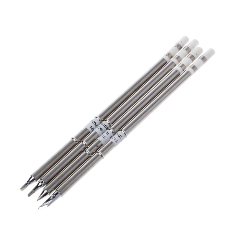 

4 Pcs T12 Series Solder Iron Tips For Hakko Soldering Rework Station FX-951 FX-952 A0KF