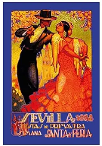 Bernice Blechschild Sevila Santa Feria Dance Paare Metall schild 20x30 Deco Zinn Platte Zeichen, 20x30 cm, Bunten