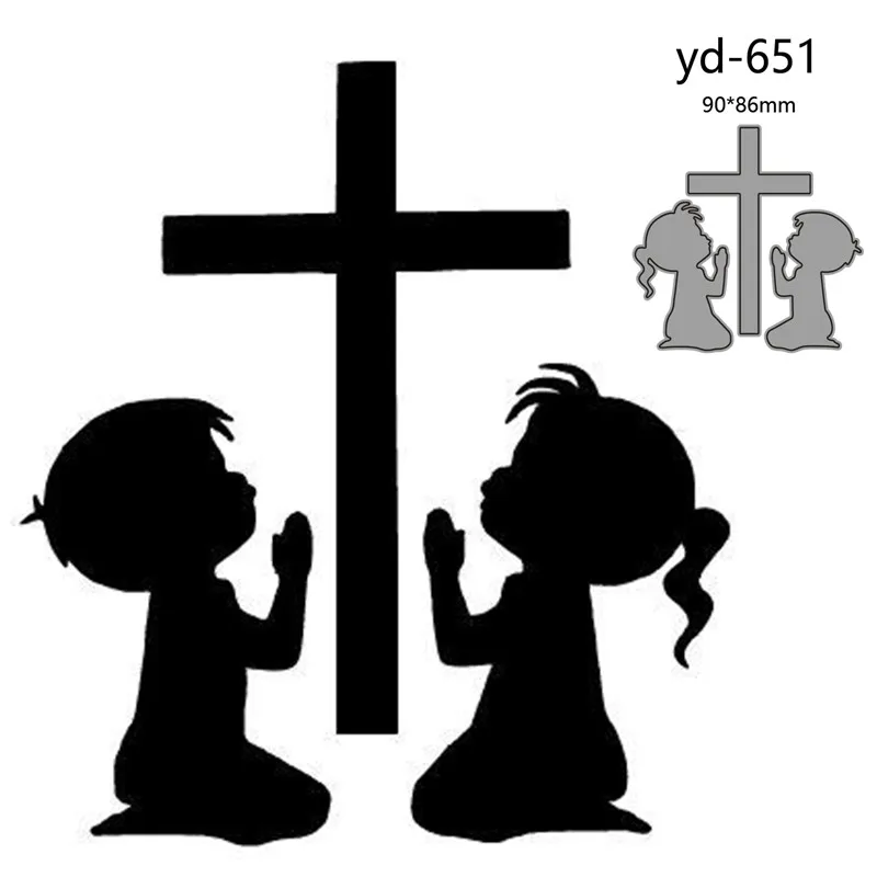 Metal Cutting Dies Child praying cross Decoration Scrapbook Paper Craft Knife Mould Blade Punch Stencils