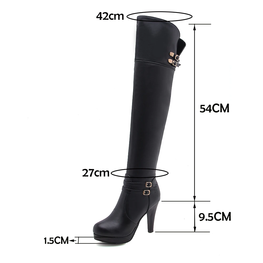 2021 Black High Heels Over The Knee Boots Women Platform Thigh High Boots Spring Autumn Long Boots Shoes Cuissardes Sexy White