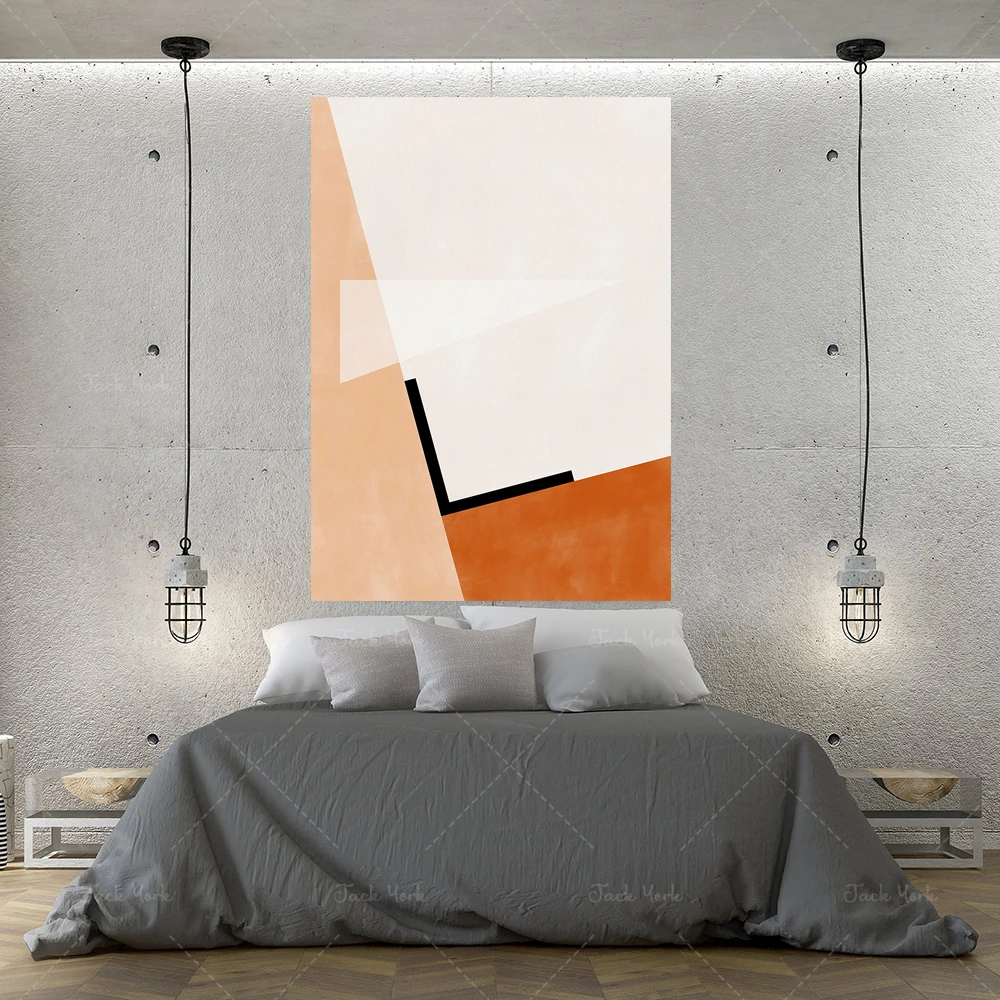 Abstract Geometric Printable Art,Downloadable Terracotta Print,Bauhaus Style Poster,Modern Minimalist Wall Art,Burnt Orange Boho