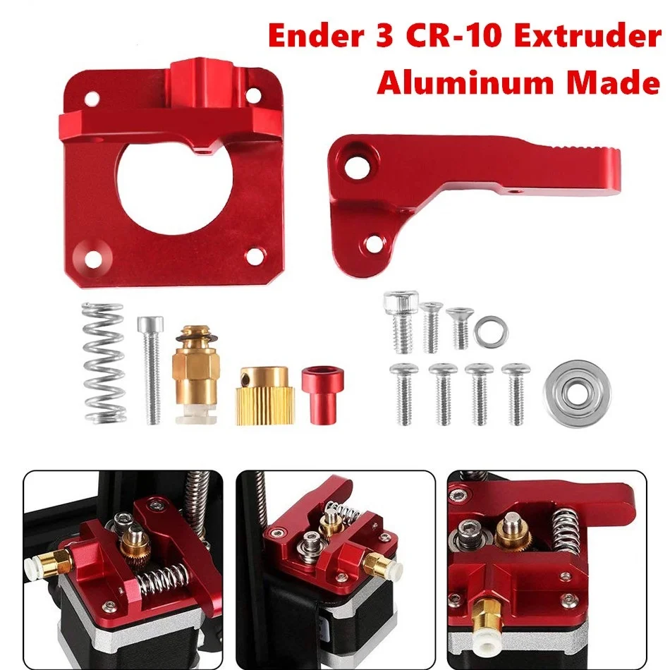 Extrusora de CR-10 de bloque de aluminio de repuesto actualizado, unidad de alimentación MK8, impresora 3D para Creality Ender CR-10S CR-10 S4