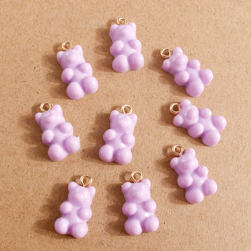 30 stücke 11*20mm Candy Farben Cartoon Bär Charms für Nette Tropfen Ohrringe Anhänger Halsketten Armbänder DIY Handmade schmuck Erkenntnisse – Detail 5