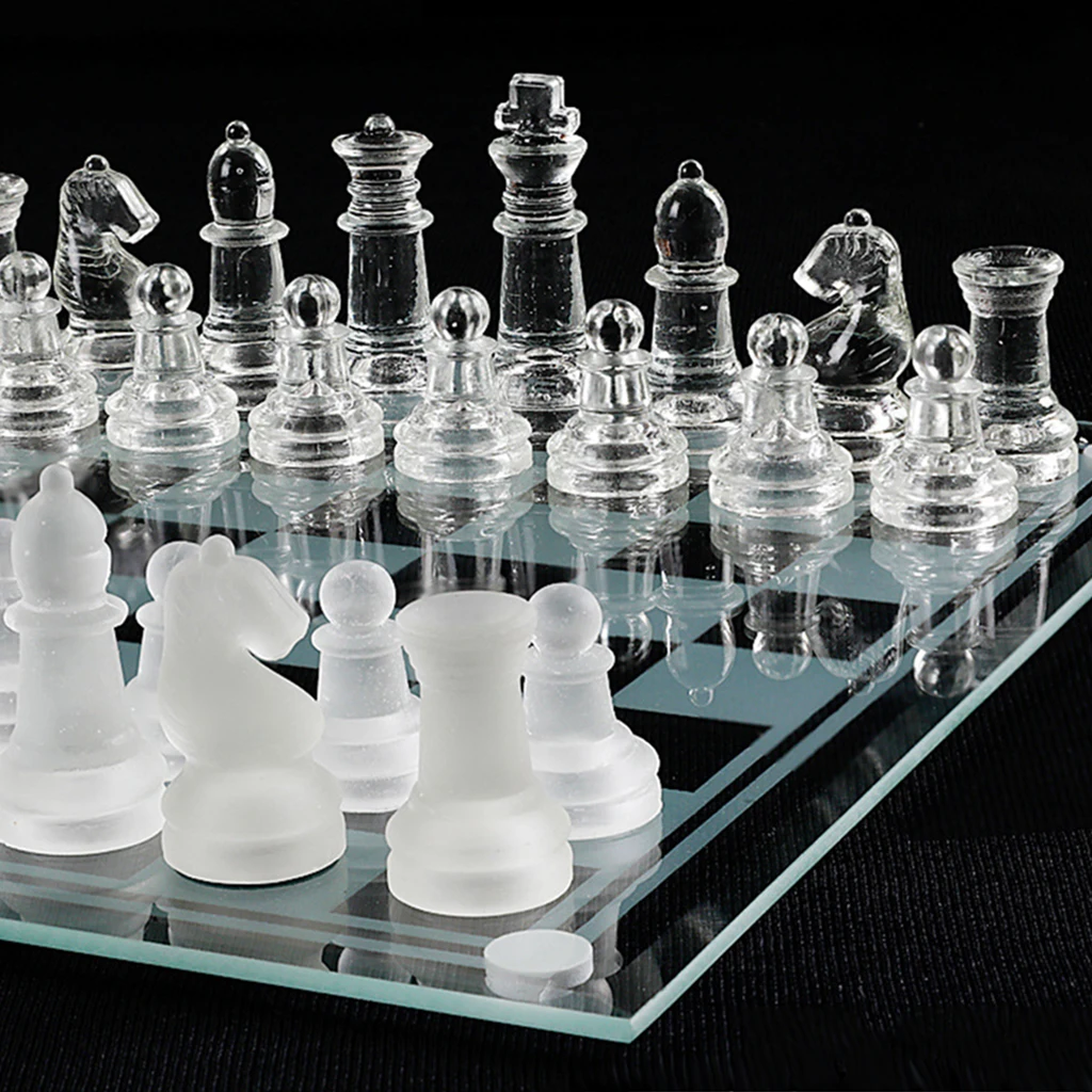 Chessman الشطرنج لعبة الدولية الشطرنج الزجاج الشفاف قطع الشطرنج الشطرنج زخرفة 20x2 0/25x25 تتكشف الشطرنج