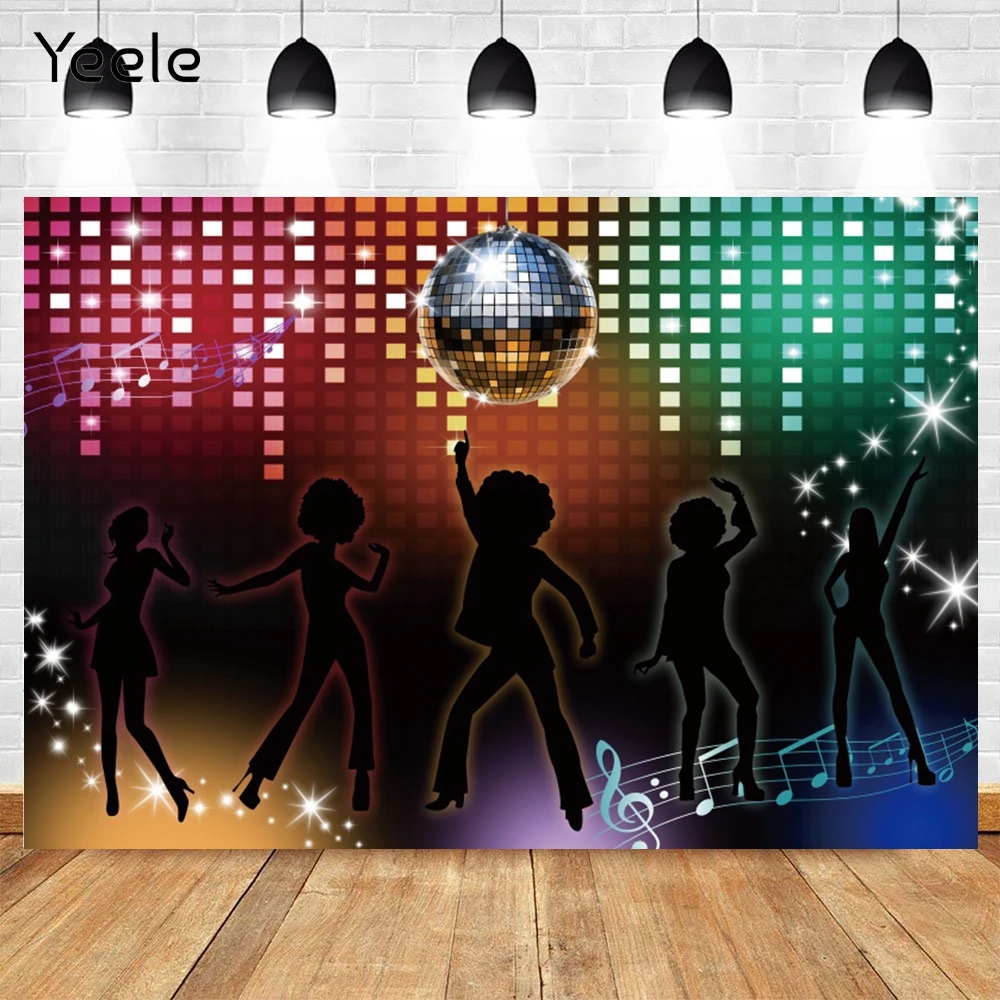 

Yeele 80s 90s Disco Music Party Dance Photography Backdrops Vinyl Photographic Background Photophone Photozone Photocall Decor