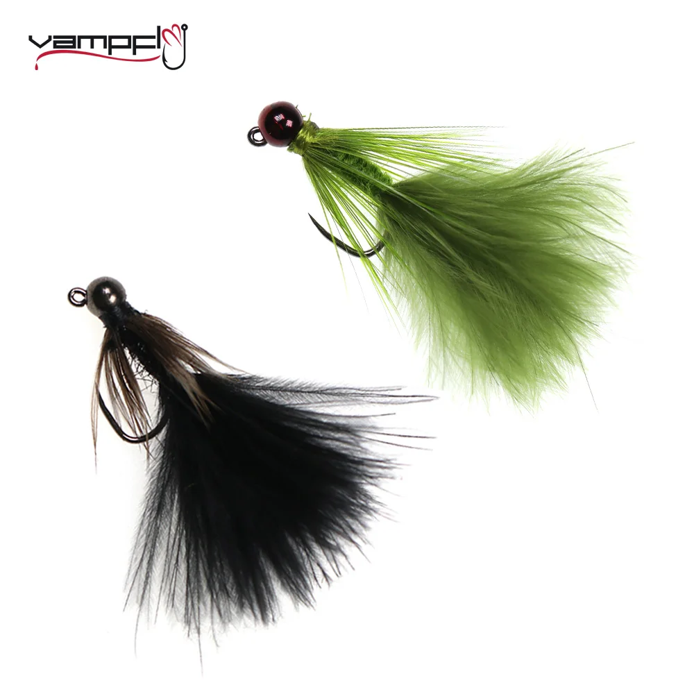 

Vampfly 6pcs 12# Tungsten Bead Head Woolly Bugger Streamer Fly Fast Sinking Barbless Fly For Trout Bass Steel Head Fishing Lures