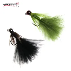 Vampfly 6pcs 12# Tungsten Bead Head Woolly Bugger Streamer Fly Fast Sinking Barbless Fly For Trout Bass Steel Head Fishing Lures