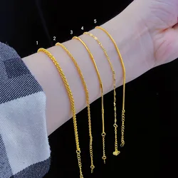 Yellow Gold Color Single Layer Link Chain Bracelets & Bangle Vintage Charm Bracelet Pulseras Mujer Hand Jewelry 2021 New Arrival