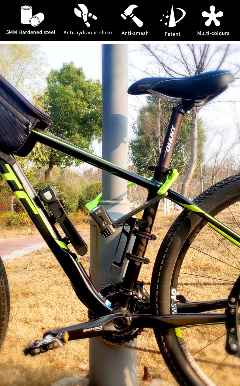 ETOOK Bicycle Lock Folding Chain Lock Anti-theft Scooter Motorcycle E-bike Joint Lock Anti-shear MTB Bike Lock Bike Accessories