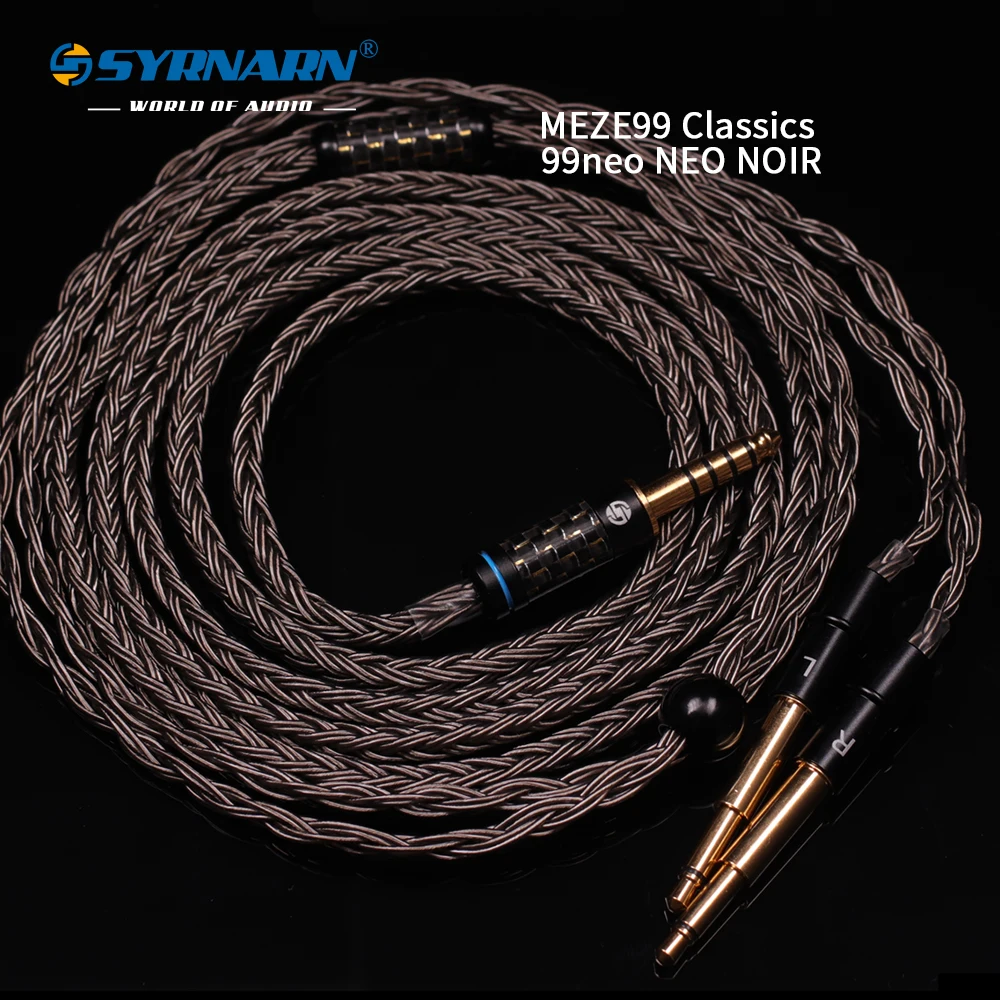 SYRNARN 16 Core Headphone Cable Balanced 4Pin XLR Plug for Meze 99 Classic/99 Noir/99 Neo/109 Pro 2m 3m Upgrade Silver Cable