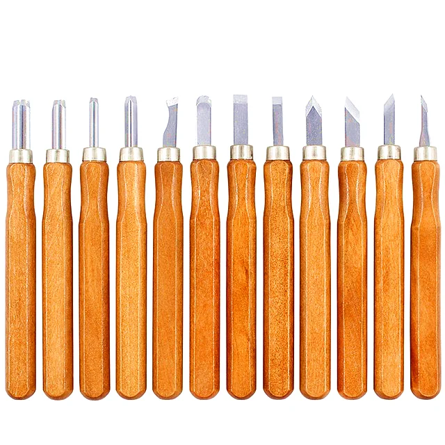 Citop Woodworking Professional DIY Tools Wood Carving Chisels Knife 5/6/7/9/10/12pcs/Set For Basic Wood Cut Gouges Hand Tools