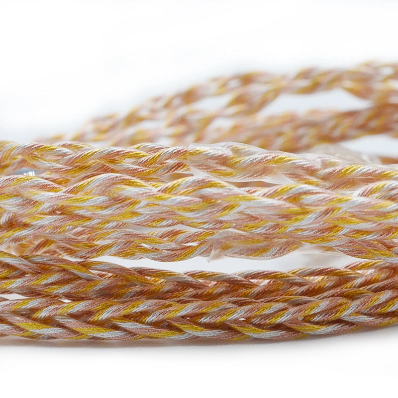 KZ 8 Core Emas Perak Tembaga Kabel Earphone Hybrid 784 Core Kabel Upgrade ZSN ZS10 PRO ZSX ZAX 2Pin 3.5MM Headphone Asli