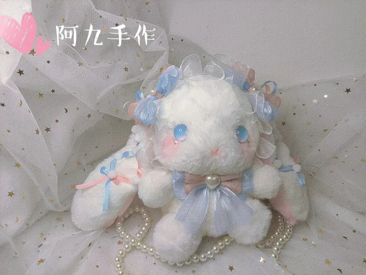 Original hand-made Lolita lop-eared bunny bear bag Bunny Messenger bag plush cute soft girl bag