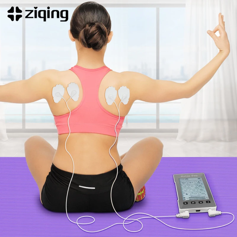 2 Output Channel 12 Modes EMS Eletric Professional Muscle Stimulation Physiotherapy Tens Electrodes Machines Body Massager Pads