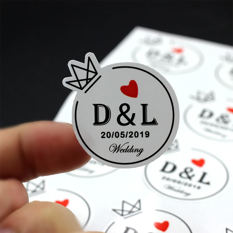 100PCS 3.5cm Wedding Stickers Customized Invitations Sealing Stickers Birthday Signs Photos Candy Gift Tags Stickers Waterproof