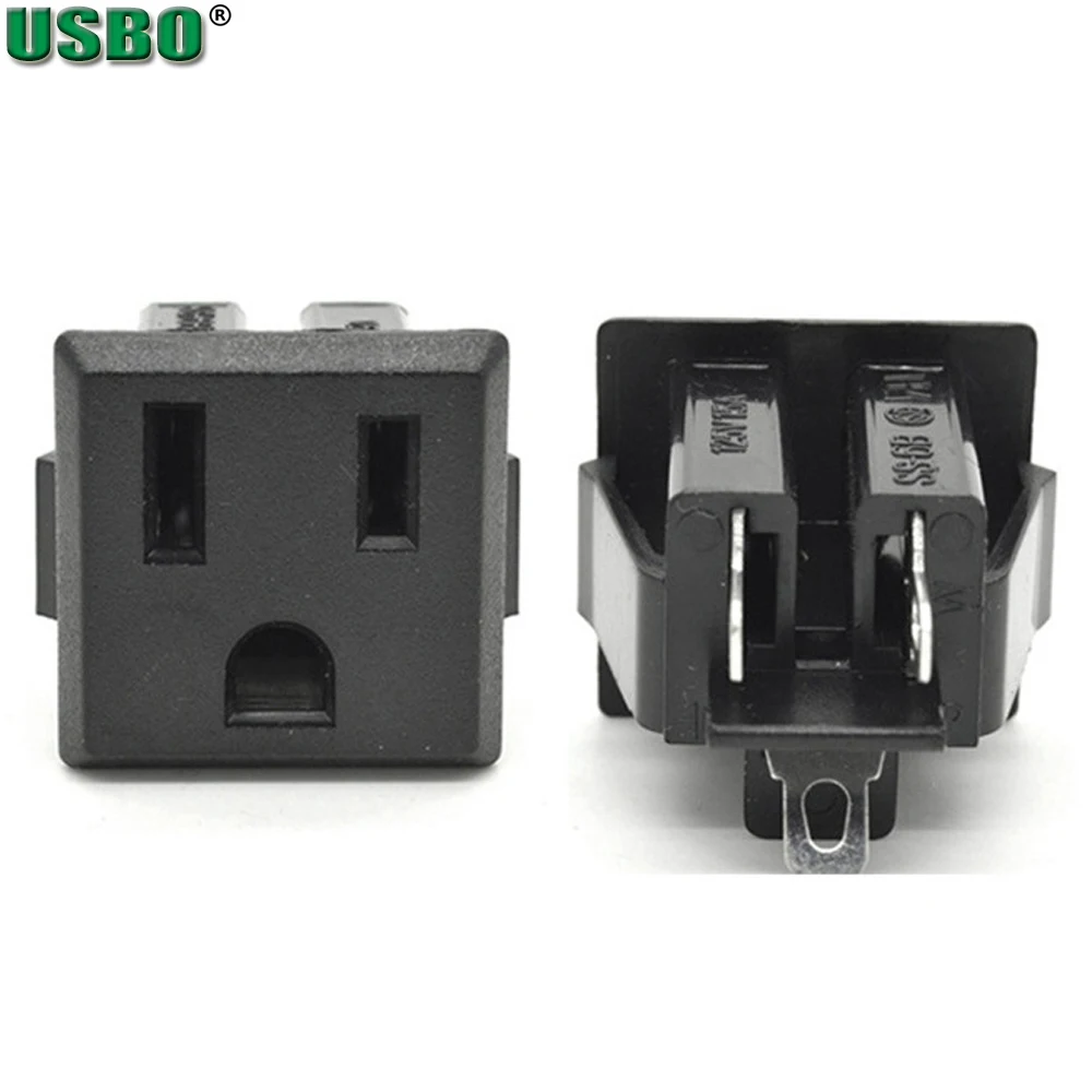 1 Stück Weiß-Schwarze Amerikanische Industrie-Steckdose 5-15R AC 3-Polige US-Steckdose 125V 15A AC-Stromanschluss SS-6B – Detail 1
