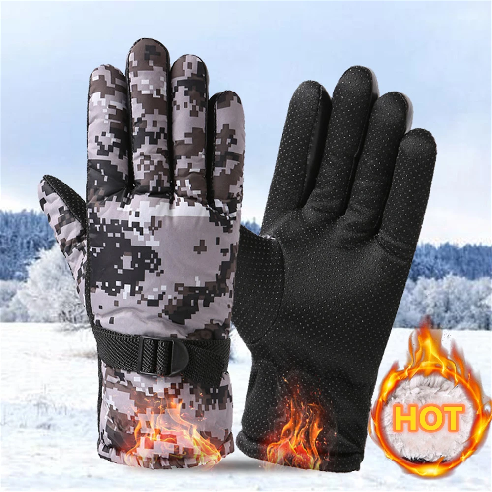 Tactical Military Men Winter Warm Gloves Anti-Slip Waterproof Thermal Heated Gloves Outdoor Hunt Hiking Fishing Ski Snow Gloves