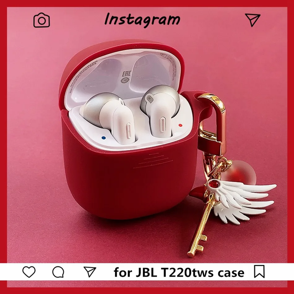 Anti-fall Case for JBL tune 220 /tune 225 Case luxury cute cartoon key chain Silicone Earphones Cover for JBL t220 case