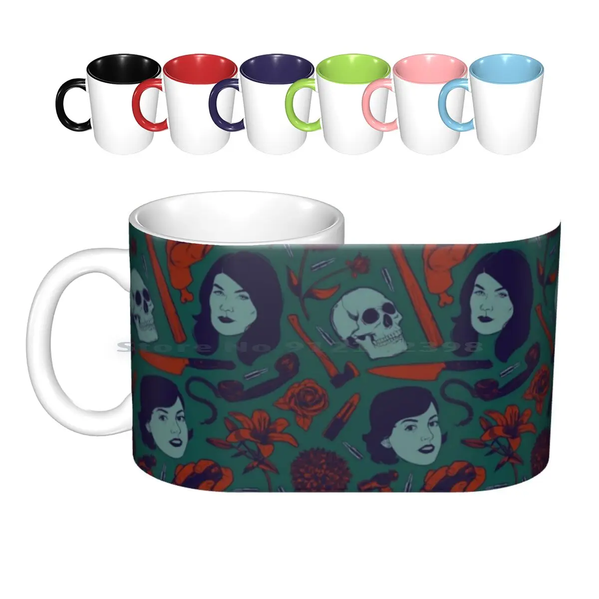 Vintage Color True Crime Pattern Ceramic Mugs Coffee Cups Milk Tea Mug My Favorite Murder Ssdgm Mfm Podcast Murder True Crime