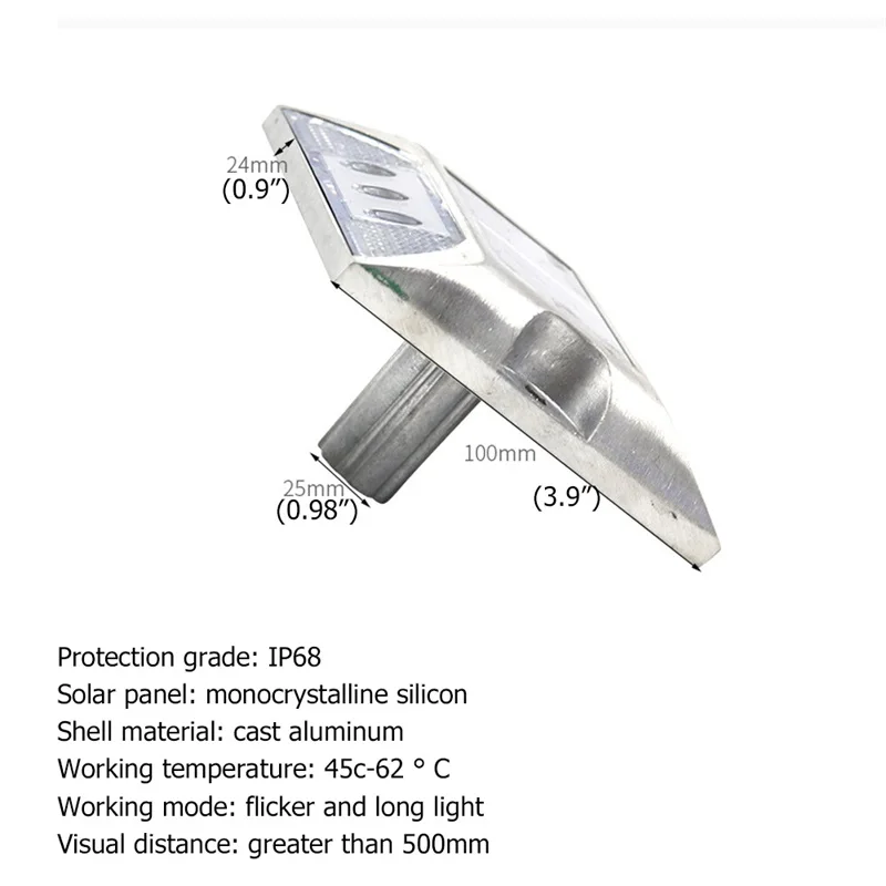 Ourfeng Solar Indicator Lichten Strobe Aluminium Led Waterdichte IP68 Druksterkte En Stofdicht Knipperend Stoplicht