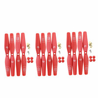 12PCS Propeller For SJRC S20W S30W T18 H301S T25 HS110D HS110G HS120D Aerial Quadcopter, RC Drone Blades Red