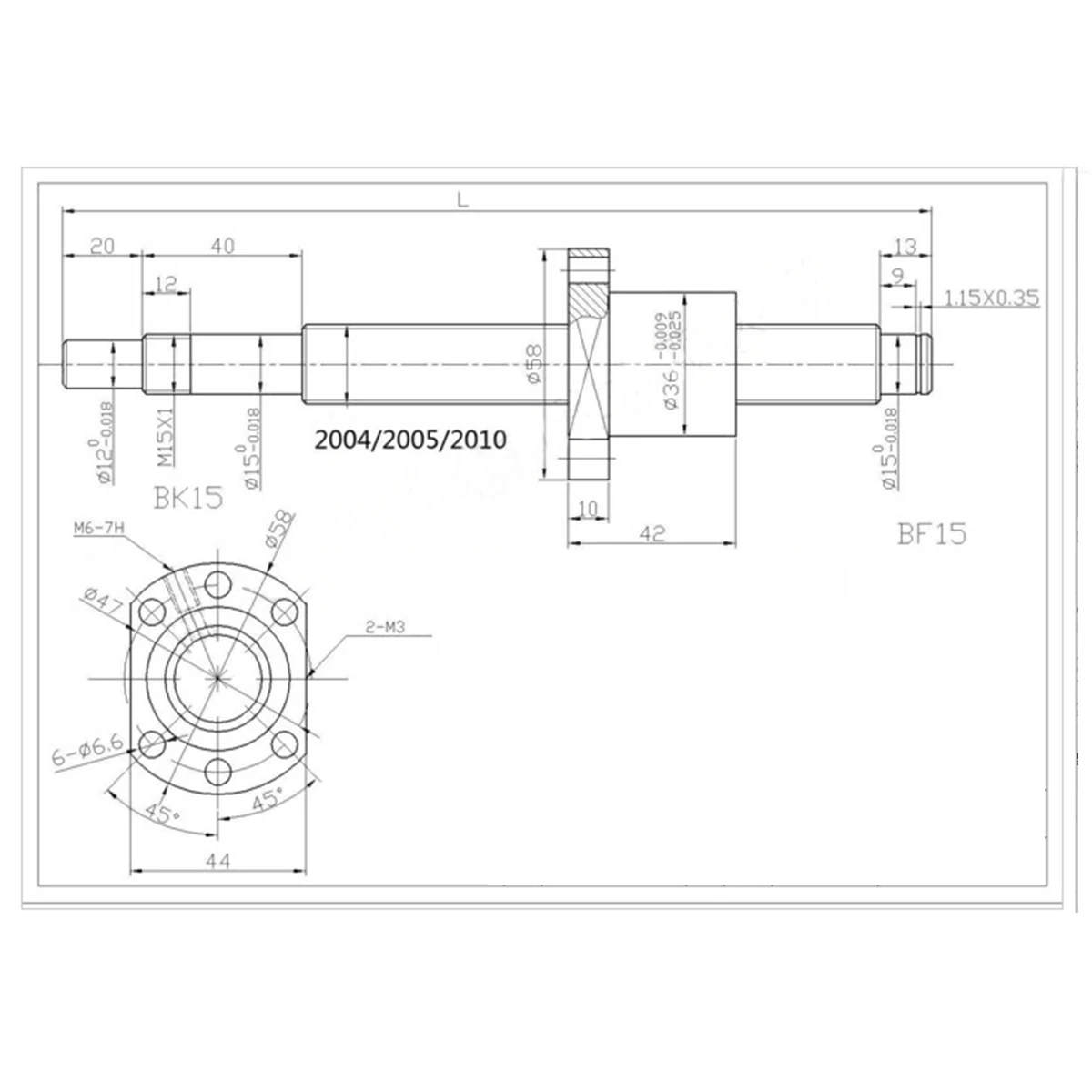 RM2505 BallScrew SFU2505-300 1000 1500 2000 2500mm ball screw C7 With Flange Single Ball Nut BK/BF20 End Machined For CNC Parts