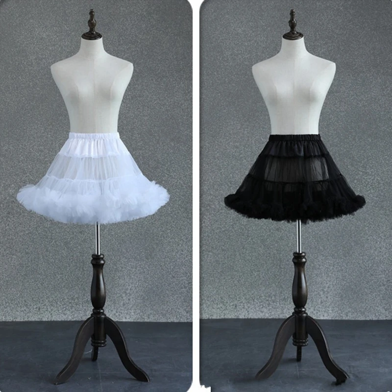 Falda de tutú blanca y negra, ropa interior de tul, Sexy, para fiesta, Jupon, sous túnica, mariage, lolita, novedad