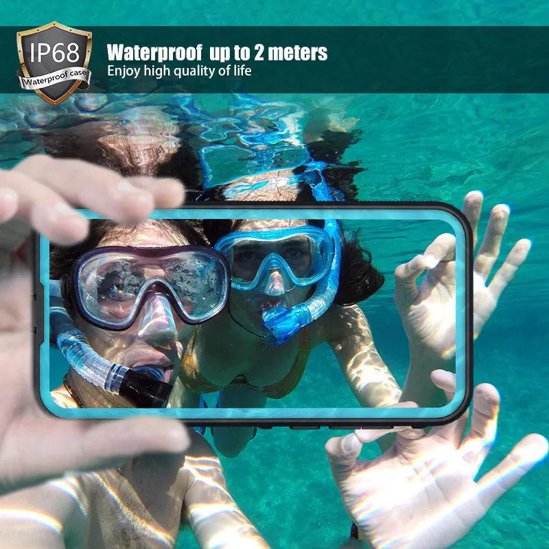 For Huawei  P40 Pro P30 Lite Waterproof Case for Huawei P30 Pro Mate 30 Pro Shockproof Cover for P20 Pro P20 Lite Case Silicone