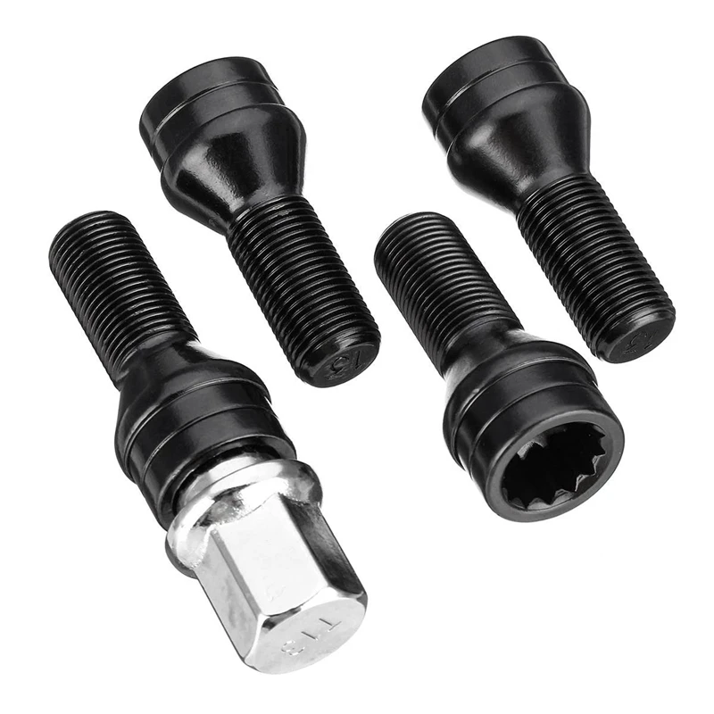 M14 x 1.25 Car Wheel Locking Bolts Wheel Hub Nut Anti-Theft Screw with Key Car Anti-Theft Screw for BMW- R50 1 2 3 4 5 6