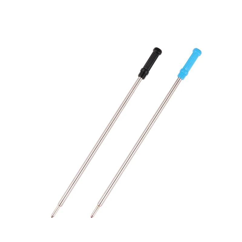 20 pièces/lot 11.6cm recharge de stylo à bille en métal spécial pour stylo à bille 1.0mm recharge de stylo à bille encre bleue noire bureau école Kawaii papeterie