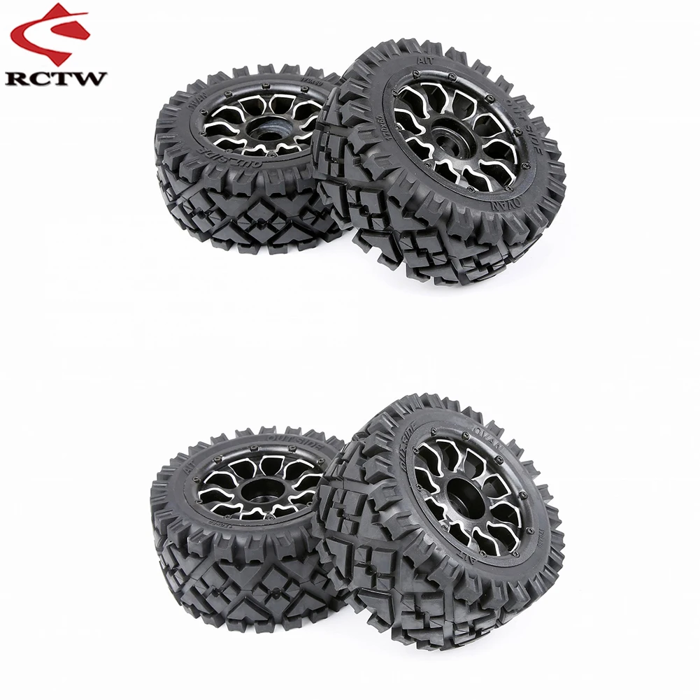 

All-terrain Front or Rear Wheel Tyre Assembly with Metal Wheel Hub for 1/5 Hpi Rofun Rovan Km Baja 5b Rc Car Toys Parts